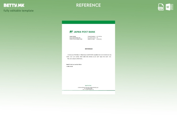 Референтен шаблон за затворање модерен стил Јапонија Поштенска банка